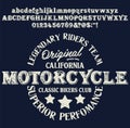 Motorcycle club community logo design.Decorative font. Letters, Numbers and Symbols.