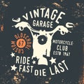 Motorcycle Club - Vintage Garage T Shirt Print Stamp