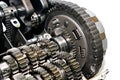 Motorcycle clutch with drive chain and gears. Royalty Free Stock Photo