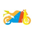 Motorcycle, colored silhouette sport bike Royalty Free Stock Photo