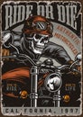 Motorcycle colorful poster