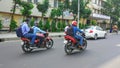 Motorcycle commuters in the CIty