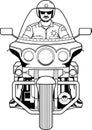 Motorcycle Cop Illustration Royalty Free Stock Photo