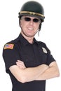Motorcycle Cop Smile, Police, Policeman, Isolated Royalty Free Stock Photo