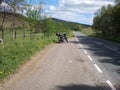 Black Suzuki Gladius Motorcycle on country road