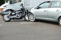 Motorcycle crash in urban area