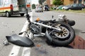 Motorcycle crash in urban area