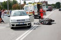 Motorcycle crash in urban area