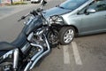 Motorcycle crash in urban area