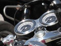 Motorcycle dash display instruments with speedometer and tachometer