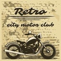 Motorcycle design on distressed background