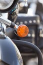 Motorcycle detail. Orange rotating light