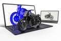 Motorcycle development with the help of a computer software Royalty Free Stock Photo