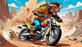 motorcycle dirt bike cycle buffalo bison desert outdoor race track