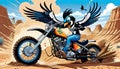 motorcycle dirt bike cycle magpie bird race track daredevil