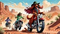 motorcycle dirt bike cycle red irish setter dog puppy desert track racing