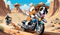 motorcycle dirt bike cycle saint bernard dog puppy desert track racing