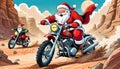 motorcycle dirt bike cycle santa claus desert race track