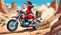 motorcycle dirt bike cycle santa claus outdoor motocross sport racing Royalty Free Stock Photo