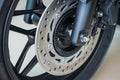 Motorcycle disk brake with ABS system . front wheel Motorcycle b Royalty Free Stock Photo