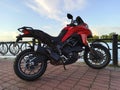 Motorcycle Ducati Multistrada 1200 on the street