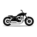 Motorcycle. Emblem of biker club. Vintage style. Monochrome design.
