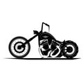 motorcycle. Emblem of biker club. Vintage style. Monochrome design.