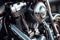 Motorcycle engine biker chromed. Generate ai Royalty Free Stock Photo