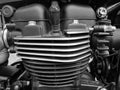 Motorcycle engine in black and white Royalty Free Stock Photo