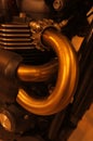 Motorcycle engine close-up detail background Royalty Free Stock Photo