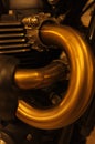 Motorcycle engine close-up detail background Royalty Free Stock Photo