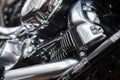 A motorcycle engine close up detail background Royalty Free Stock Photo