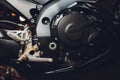 Motorcycle engine, detail of motorcycle engine. close-up Royalty Free Stock Photo