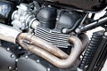 Motorcycle engine exhaust pipes vintage background motor motorbike Royalty Free Stock Photo