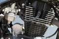 motorcycle engine with spark plugs Royalty Free Stock Photo