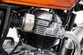 Motorcycle engine twin of old vintage motorbike motor detail bike Royalty Free Stock Photo