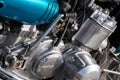 Motorcycle engine vintage close-up cropped view Royalty Free Stock Photo