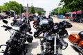 Budapest. Harley Davidson motorcycle convention. large black motor bikes. June 2023