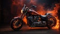 motorcycle on fire background