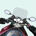 Motorcycle. First-person view. Vector