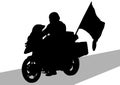 Motorcycle and flag