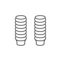 Motorcycle fork corrugation line outline icon