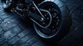 Motorcycle frame fragment with paint texture on a Graphite Grey background. Hyperrealistic and detailed rendering. Royalty Free Stock Photo