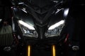 Motorcycle front head fairings and dual lens lens headlights