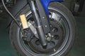 Motorcycle front wheel Royalty Free Stock Photo