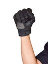 Motorcycle glove and hand signal slow down or stop Royalty Free Stock Photo