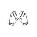 Motorcycle gloves hand drawn outline doodle icon. Royalty Free Stock Photo
