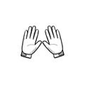 Motorcycle gloves hand drawn outline doodle icon.