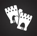 Motorcycle gloves icon on black background for graphic and web design, Modern simple vector sign. Internet concept. Trendy symbol