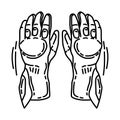 Motorcycle Gloves Icon. Doodle Hand Drawn or Outline Icon Style
